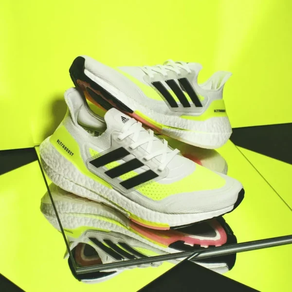 Adidas UltraBoost 21 White Solar Yellow