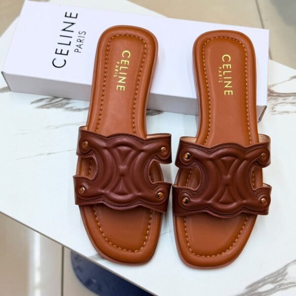 Woven Cutout Slide - Brown
