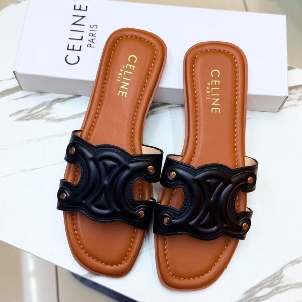 Woven Cutout Slide - Black