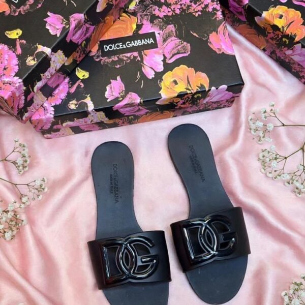 D&G Rubber Slide Sandal - Black